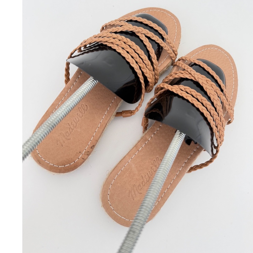 Madewell The Braided Boardwalk Espadrille Slide Sandals English Saddle MD777 8 - Picture 12 of 16